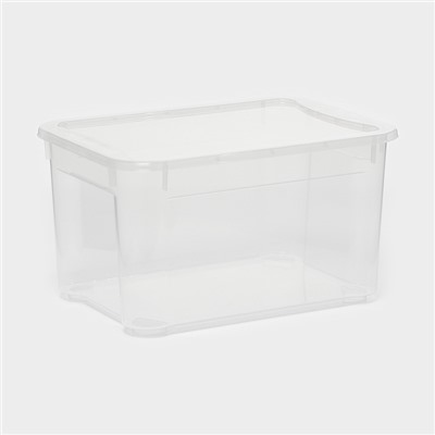 Ящик для хранения «Кристалл XS Plus», 16 л, 38,9×27,5×21,5 см, с крышкой, прозрачный
