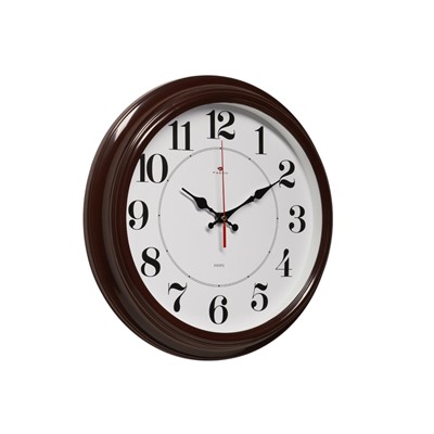 Часы настенные, интерьерные «Рубин», бесшумные, d=35 см, коричневые