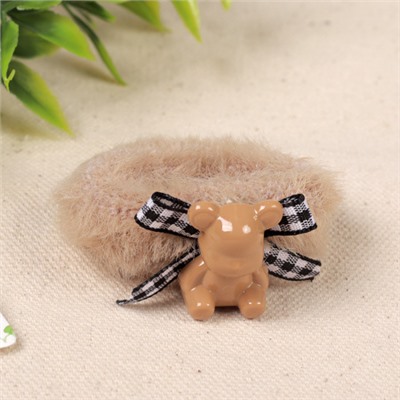 Резинка для волос пушистая набор 5 штук Мишка / YIW-1 /уп 1/