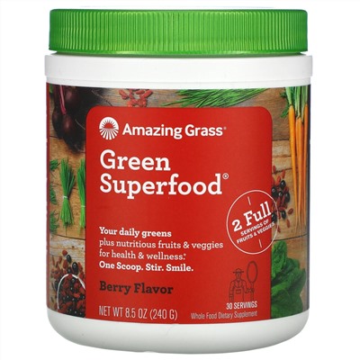 Amazing Grass, Green Superfood, ягоды, 240 г (8,5 унции)