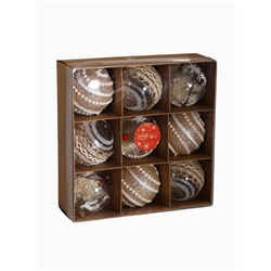 Набор новогодних шаров «Орсон», d=8 см, 9 шт. пластик, грация