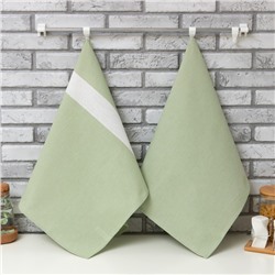 Набор полотенец «Этель» 2 шт., цвет мятный, 100% хлопок, 163 г/м²