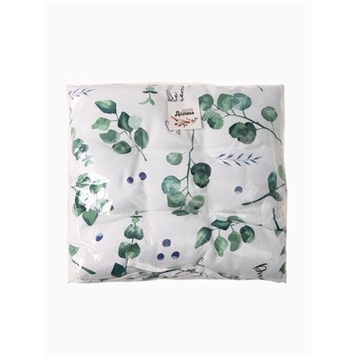 Подушка на стул «Доляна» Eucalyptus, 42×42×7 см, белая