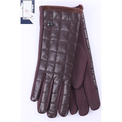 Перчатки жен. LuMeiJia F-2 иск.кожа/сенсор