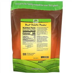 Now Foods, Real Food, порошок из говяжьего желатина, 454 г (1 фунт)