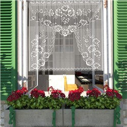 Тюль на кухню без шторной ленты, 110×120 см, цвет белый, 100% полиэстер