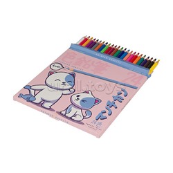 Карандаши цветные пластиковые 4,0 Мм  "Kawaii Animals", 24 цвета, 4 вида