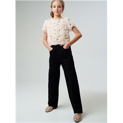 Брюки текстильные джинсовые для девочек