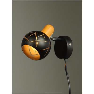 Спот настенный BayerLux «Алейда», 1хЕ14, 40 Вт, черный, 13×13×10 см