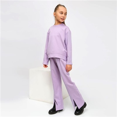 Костюм для девочки (джемпер, брюки), цвет сиреневый, рост 128-134 см