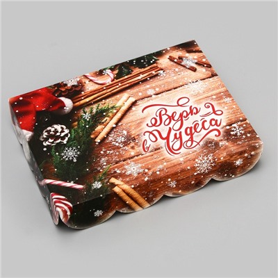 Коробка для печенья «Верь в чудеса» 14×10.5×2.5 см, Новый год