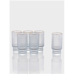 Набор стаканов «Грани», 450 мл, с золотой отводкой, 6 шт., стекло, прозрачный