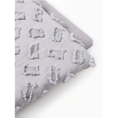 Покрывало 1.5-спальное LoveLife «Tufting: Квадрат», 150×220±5 см, микрофайбер, серо-сиреневое