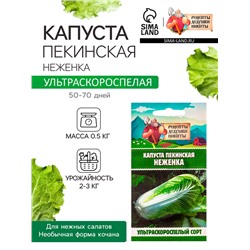 Семена Капуста пекинская «Неженка», 0.1 г, ультраскороспелая, «Рецепты дедушки Никиты»