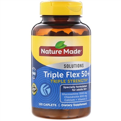 Nature Made, Triple Flex 50+, «Тройное действие», 120 капсуловидных таблеток