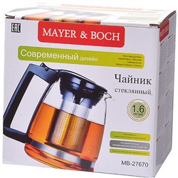 27670 Чайник заварочный 1,6л стекло MB (х12)(х18)
