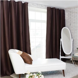 Штора блэкаут портьерная «Этель», 200×250 см, шоколадная