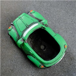 Декоративный горшок для цветов «Машинка», 200 мл, 14×8×7 см, керамика, зелёный