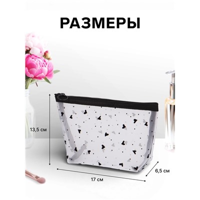 Косметичка женская Little love, с рисунком, на молнии, белая