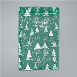 Мешочек подарочный новогодний органза «Исполнения желаний», 20×30 см ± 1.5 см