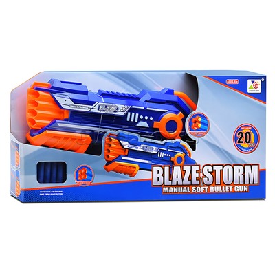 Бластер "Ураган" с мягкими пулями, в коробке