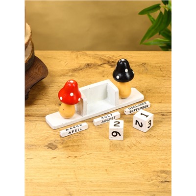 Календарь настольный «Мухоморчики», 20×6×9 см, дерево