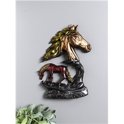 Панно настенное «Лошадь Зорька с жеребенком», декор, 19.5×14×2.5 см