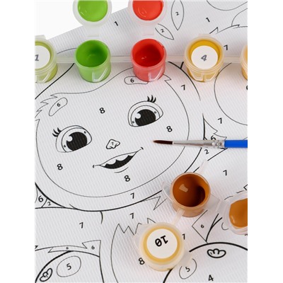 Картина по номерам с подрамником «Чебурашка и апельсины», 20×30 см