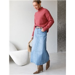 Юбка А-силуэта из эластичного денима