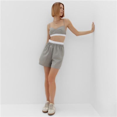 Топ женский на бретелях MINAKU: Home collection, серый, размер 50