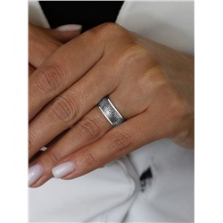 Кольцо из серебра с чернением - молитва Отче наш (внутри) 925 пробы К-031