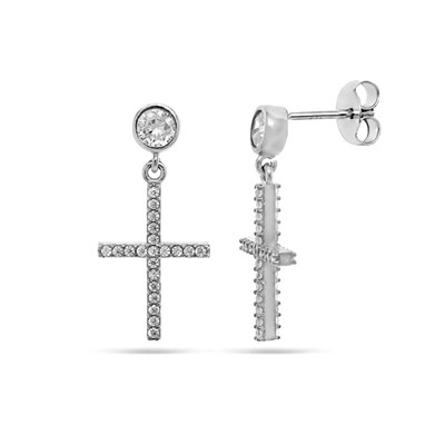 Серьги из серебра куб.циркон., Тцс108