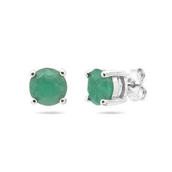 Серьги из серебра изумруд, SL-RIC40