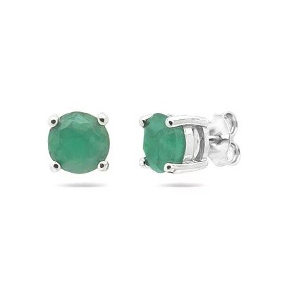 Серьги из серебра изумруд, SL-RIC40
