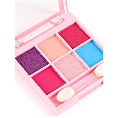 Косметика детская «Спелая клубничка» для девочек: тени 6 цветов, блеск прозрачный 10 г, заколки для волос