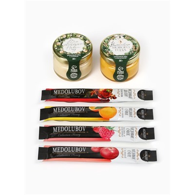 Подарочный набор новогодний «Верь в мечту»: крем-мёд 2 шт., мёд в стиках 4 шт.