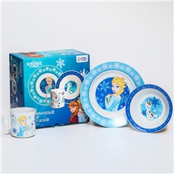 УЦЕНКА Набор посуды Winter Magic, кружка, тарелка, салатник, Холодное сердце