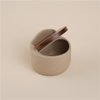 Банка для сыпучих SL Home «Стоун форест», 350 мл, 7.5×16 см, с крышкой, керамика, бежевая