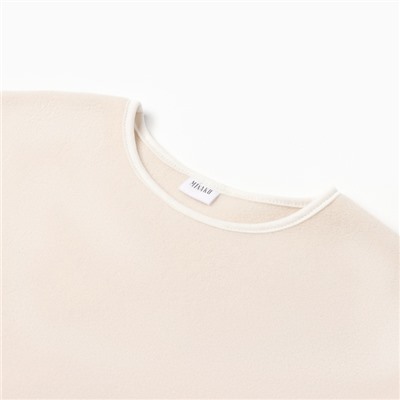 Свитшот флисовый детский MINAKU: Fleece Soft, бежевый, рост 110 см