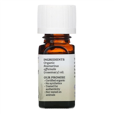 Aura Cacia, чистое эфирное масло, органический розмарин, 7,4 мл (0,25 жидк. унции)