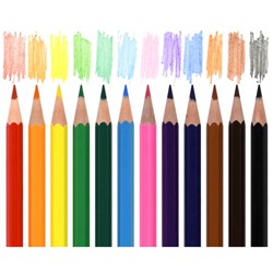 Карандаши пластиковые 12цв ЦКП12КР Creativiki