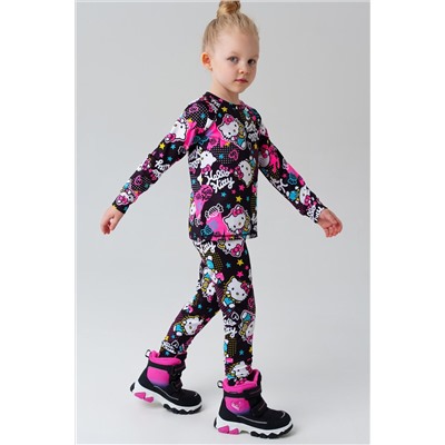 Термокомплект трикот. для девочек: фуфайка (футболка) с длин. рук, брюки для эпизод. использования PLAYTODAY, 1226869