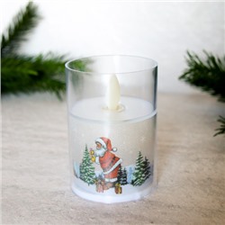 Свеча светодиодная подвижный фитиль в подсвечнике 6х8 см / VFR-109 /уп 12/480/Новогодняя