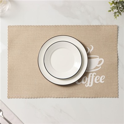 Салфетки сервировочные на стол Доляна Coffee, 4 шт., 44×29 см, бежевые