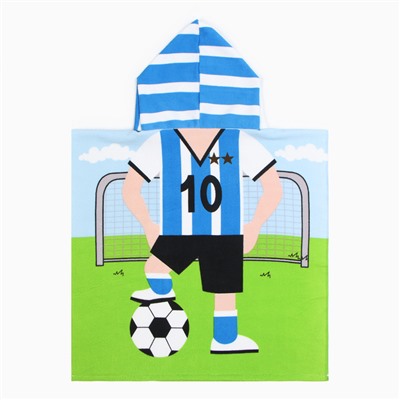 Полотенце-пончо детское махровое Крошка Я «Футболист», 60×120 см, микрофибра