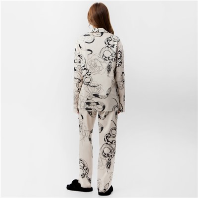 Пижама новогодняя женская KAFTAN «Змея», размер 44-46, бежевый