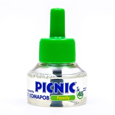Дополнительный флакон-жидкость от комаров Picnic Family, с растительными экстрактами, 45 ночей, 30 мл