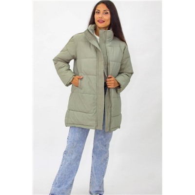 Удлиненная женская куртка осень-весна Лайт арт.151 (Светлый хаки)