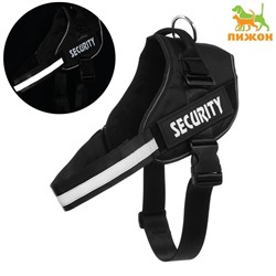 Шлейка К9, размер XXL, ОГ 95-110 см, вес 40-70 кг, мягкая, светоотражающая, чёрная