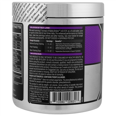 Cellucor, Alpha Amino, BCAA для улучшения результатов, льдисто-голубая вспышка, 381 г (13,4 унции)